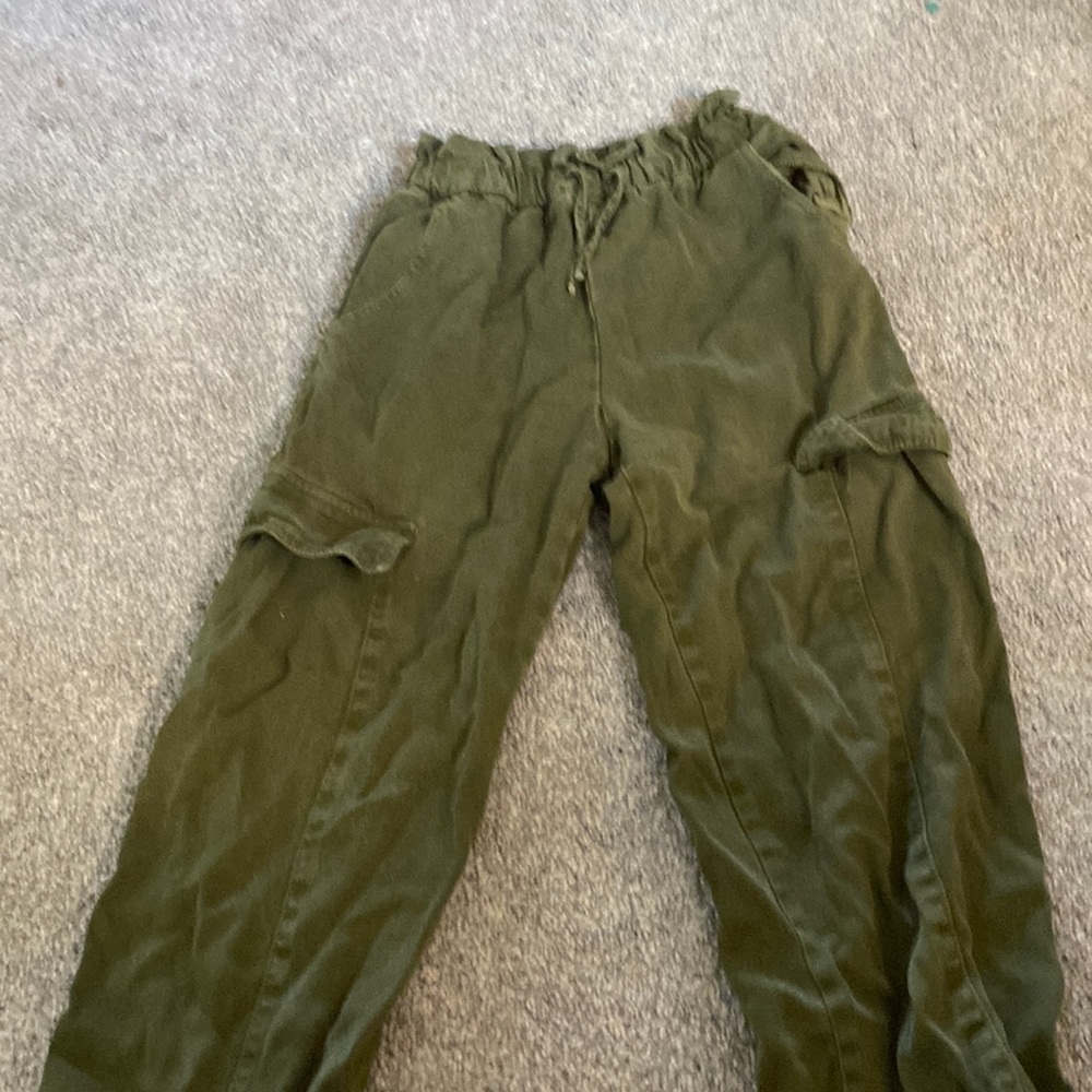 zara green cargo pants